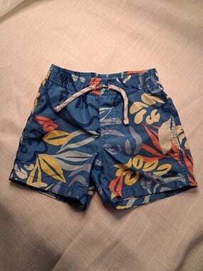 GAP Baby Blue Floral Swim Trunks